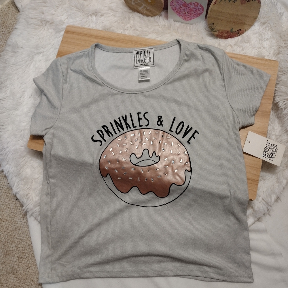Sprinkles & Love Donut 🍩 Pajama Top Size Small 🆕